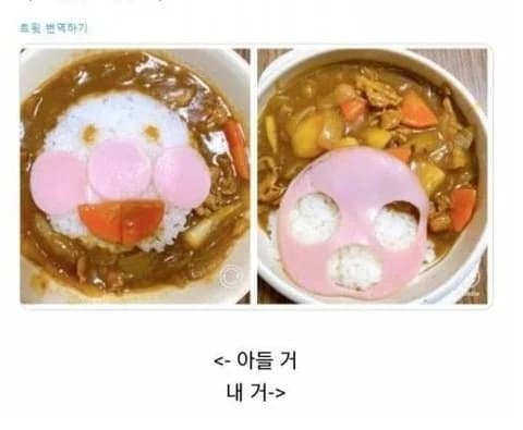 Mom made cute curry for her son... and then made hers